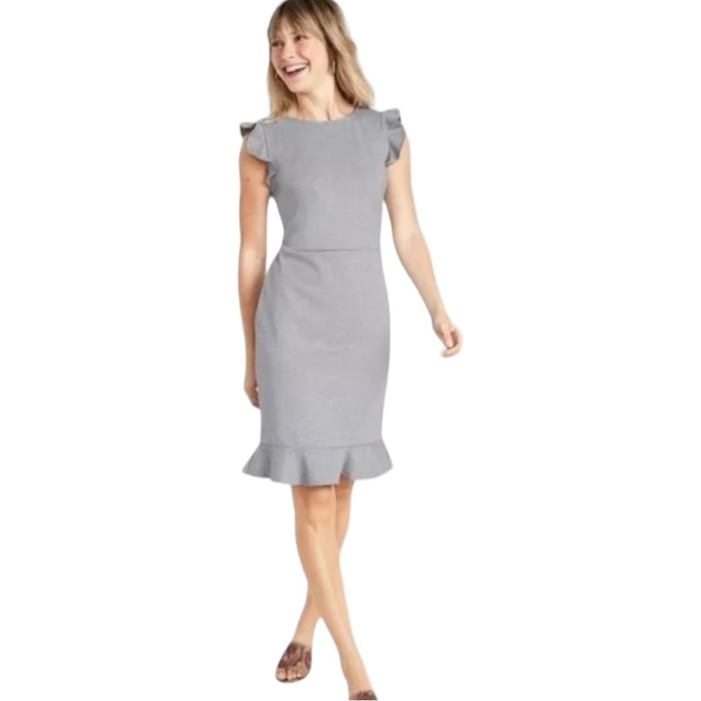 Old Navy Ruffled Ponte-Knit Sheath Dress Size L